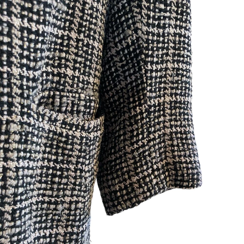 Emil Rutenberg Vintage 90s Black White Hand Woven Silk Blazer Women’s L - Picture 13 of 16